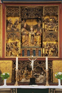 Winged altar, folding altar, interior view, handicrafts, late Gothic Church of Our Lady, Meissen,