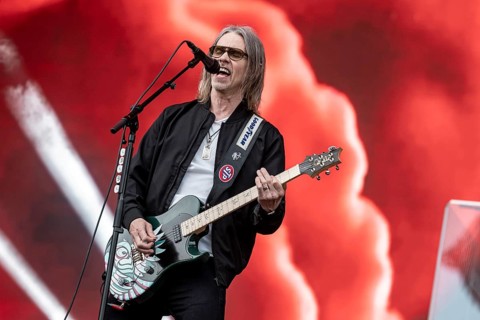 Singer Myles Kennedy from the American rock band Alter Bridge live on the Mandora Stage during