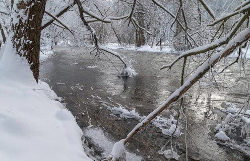 Germany, Greiz, Mildenfurth, Thuringia, Weidatal, Wünschendorf, ice, flowing water, river, ice,