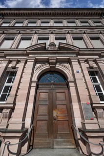 Entrance portal of the building regulations authority, it was built in 1885 in the Neo-Renaissance