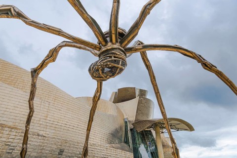 The Guggenheim Museum and the Maman Spider Sculpture in Bilbao, Spain