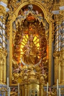 Altar inside the Church of the Mother of God on the Lake, Lake Bled, Slovenia