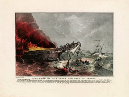 Fire and sinking of the emigrant ship Ocean Monarch off the British coast, on August 24, 1848 on