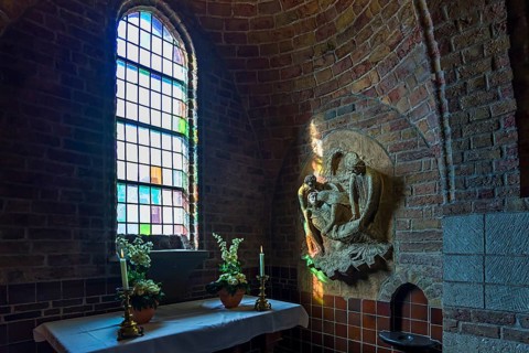 Side altar with religious relief, St. Jacobuskerk, Enschede, Netherlands