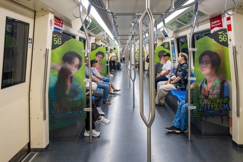 BTS Skytrain passengers, Bangkok, Thailand