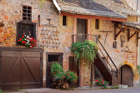 Old stone house, farmhouse, Colmar, Haut-Rhin, Alsace, Grand Est, France
