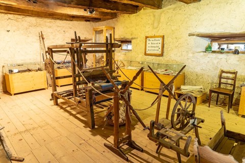Loom in the interior of the Saxon fortified church in Viscri or Deutsch-Weisskirch, Transylvania,