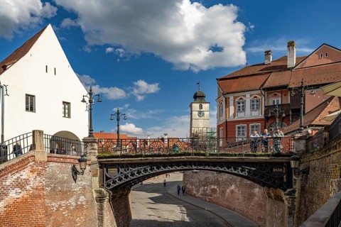The Bridge of Lies on The Little Ring or Pia?a Mica in the old town of Sibiu or Sibiu,
