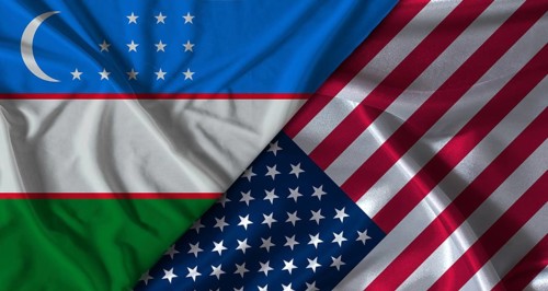 Bilateral relations between Uzbekistan and United States. Flag of Uzbekistan and United States