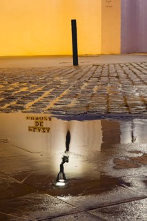 Night view of Plaza de Europa, an atmospheric square in the old fishing and harbour district of La