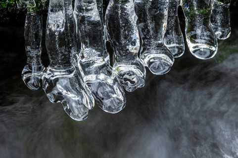 Ice on a stream, Visbek, Lower Saxony, Germany