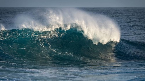 Sea, high breaking waves. La Palma, Canary Islands, Spain