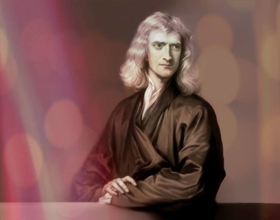 Sir Isaac Newton, 1642-1726, English physicist and mathematician, digitally edited based on a