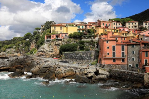 Old town on the Gulf of La Spezia, Mediterranean, Tellaro, village of the municipality of Lerici