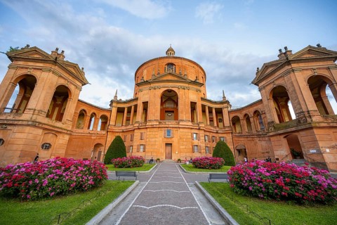 Santuario Madonna di San Luca church on the hills of Colle della Guardia, Bologna, Emilia Romagna,