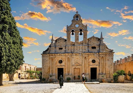 Monastery Church, Arkadi Monastery, Arkadi Monastery, Orthodox, Greek Orthodox, Evening, National