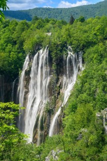 Veliki Slap Waterfall. The highest waterfall in the Plitvice National Park is the large waterfall