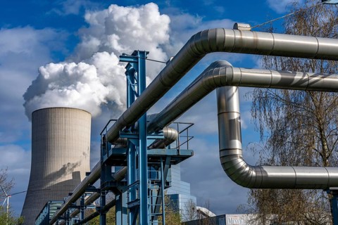 The UNIPER Datteln 4 coal-fired power plant, power plant block and cooling tower, cogeneration,