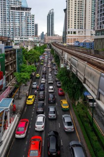 Four-lane motorcade, Bangkok, Thailand