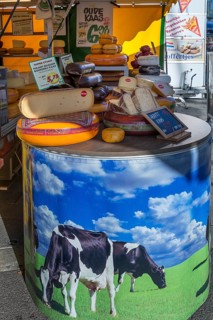 Cheese stand at a weekly market market, Enschede, the Netherlands