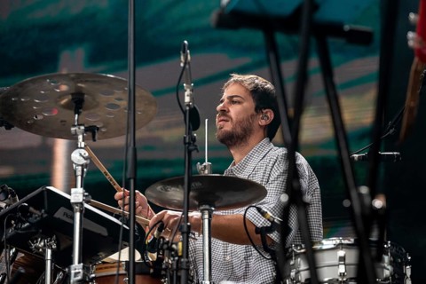 Drummer from Noga Erez live at the Superbloom Festival in Munich's Olympic Park on 30.08.2026