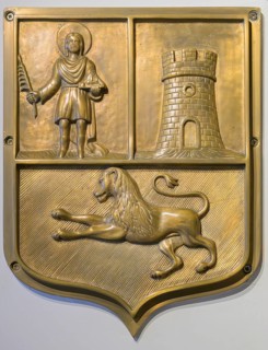 The Coat of Arms of Kotor, displayed in the Maritime Museum in Kotor, Montenegro. It depicts St.