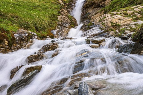 Nassfeld waterfall in the Hohe Tauern National Park, Heiligenblut, Carinthia, Austria