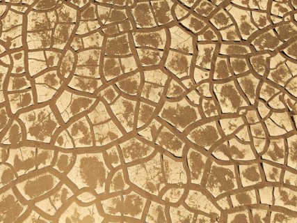 Cracked earth. Aerial view. Drone shot. Namib Desert, Skeleton Coast, Namibia