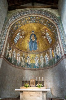 Side altar with ornate mosaics, San Giusto Martire Cathedral, Trieste, Friuli-Venezia Giulia