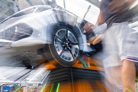 Electric car production in the assembly halls of VW in Zwickau, Zwickau, Saxony, Germany
