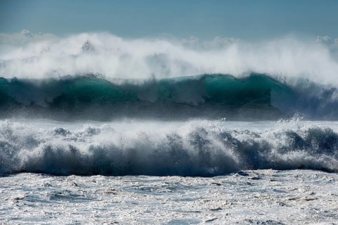 Waves on the ocean off Madeira, Jardim do Mar, Madeira, Portugal