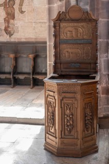Craftsman's chair, alms chair from 1680, Guild of Schwarz-und Weissbüttner, Lorenzkirche,