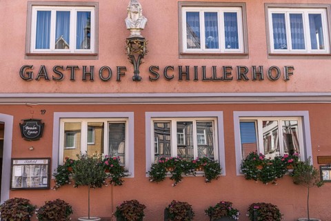 Gasthof Schillerhof pedestrian zone Marktstraße in the historic city center, old town of Schiller