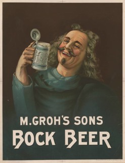Advertising poster, beverage advertisement, advertising poster for M. Groh's Sons buck Beer from