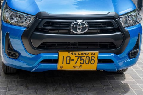 Transport vehicle with yellow license plate, Koh Larn, Thailand
