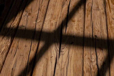 Soft, warm light filters through a window, creating an inviting atmosphere in the room. The light
