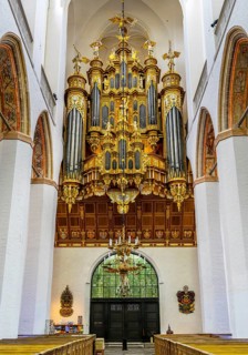 Interior photo, St Mary's Church in the old town of Stralsund, Mecklenburg-Western Pomerania,