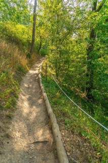 Hiking trail in NSG Hessigheimer Felsengärten, nature reserve, Hessigheim, Neckar Valley, rock