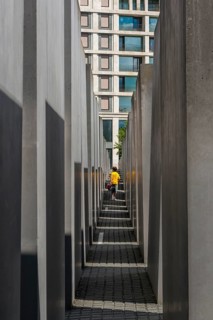 Buildings and corridors at the Memorial to the Murdered Jews in the historic center, Berlin