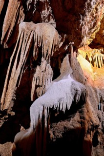 Grotte de la Madeleine, with typical stalactite formations of stalagmites and stalactites, UNESCO