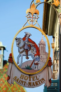 Nose sign from Hotel Saint Martin, Colmar, Haut-Rhin, Alsace, Grand Est, France