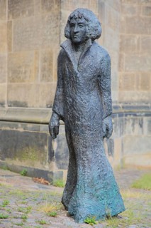 Memorial to medieval theologian and reformer Georg Spalatin, life-size bronze sculpture, Spalatin