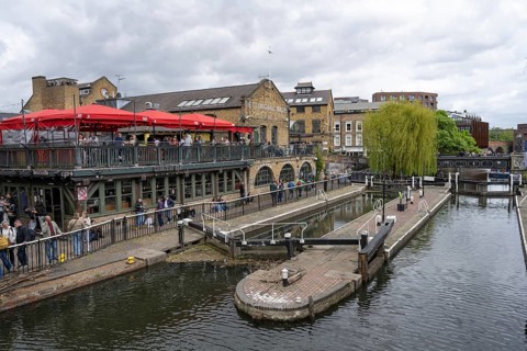 London, United Kingdom. April 17th 2026. Camden Lock on the Regents Canal, the location of Camden