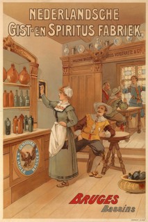 Advertising poster, beverage advertisement, advertising poster by the Nederlandsche Gist- und