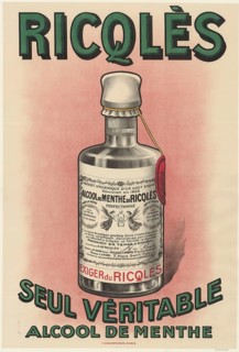 Advertising poster, beverage advertisement, advertising poster shows the Ricqles brand, known for