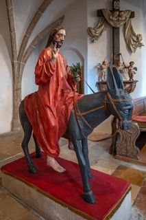 Palmesel around 1500, in the church of the Assumption of Mary, late Gothic hall church, 15th