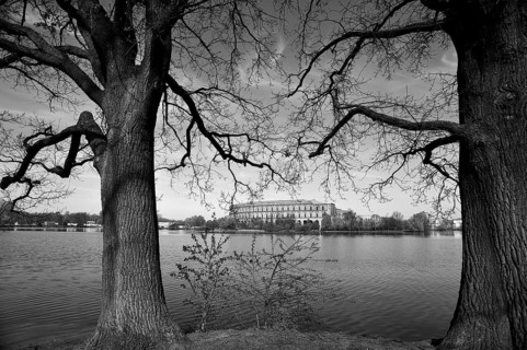 General view of the former, unfinished NSDAP Congress Hall, 1933–1945, with the Dutzenteich pond