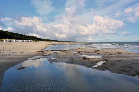 Beach with beach chairs, Zingst, Fischland-Darss-Zingst, Mecklenburg-Western Pomerania, Germany