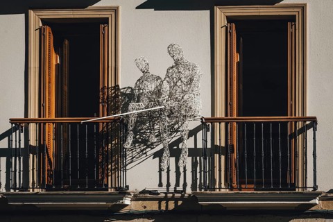Art installation by two fishermen in the northern Spanish coastal town of San Sebastian, Basque