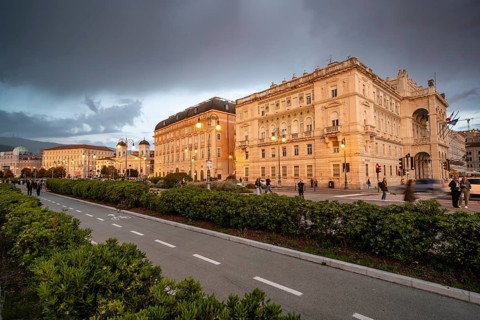 Magnificent buildings and palaces on the seafront Riva del Mandracchio, Palazzo della Luogotenenza